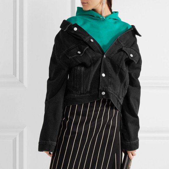 Balenciaga Jackets & Blazers - Balenciaga Black Denim Boxy Drop Shoulder Jacket